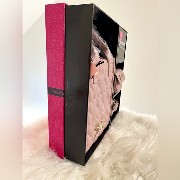 NWT Pink Juicy Couture Quilted Heart Handbag Gift Set - Picture 12 of 13